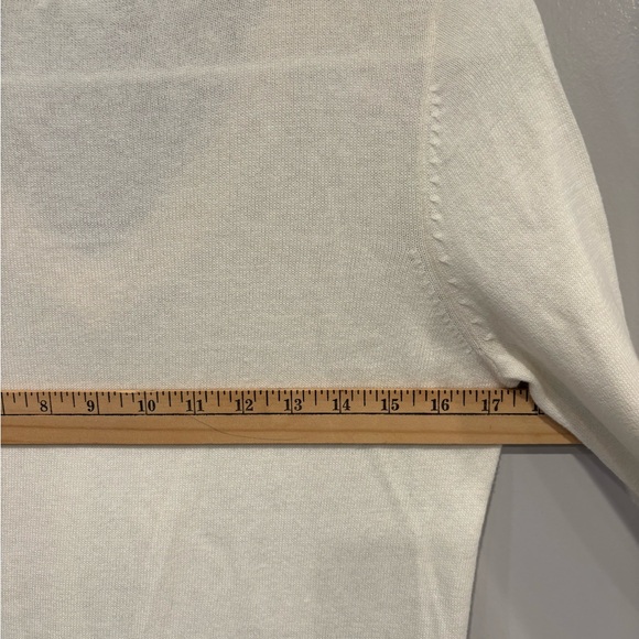 Lacoste V Neck Beige Cream Sweater Colton and cashmere Size 38 - Picture 7 of 9